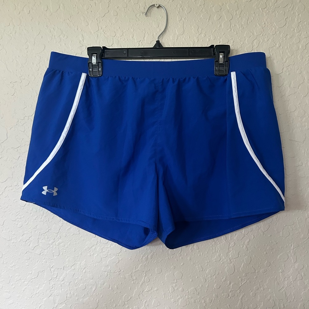 Under Armour Women's Athletic Shorts in Blue and White